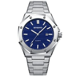 Men's watch alloy strap with octagonal screw decorative ring quartz movement - Image 2