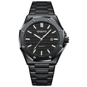 Men's watch alloy strap with octagonal screw decorative ring quartz movement - Image 3